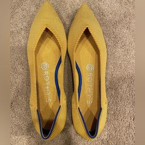 Rothy’s The Point Flats Yellow Sunflower Womens Shoes Size 7
